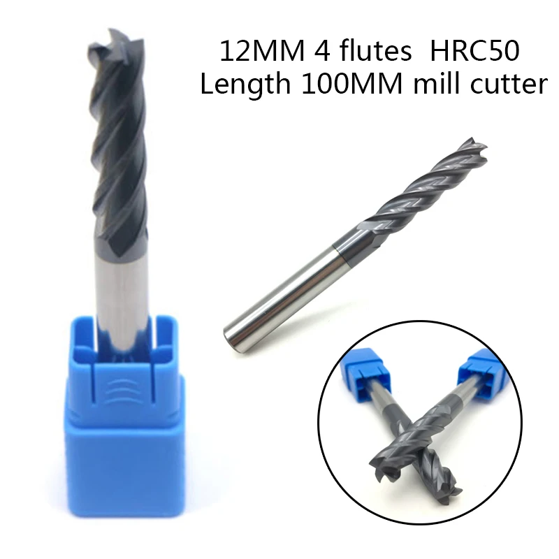 Новый CAE12-12X12 100 мм HRC50 карбид вольфрама Конец фрезерования 12 CNC резак хвостовик |