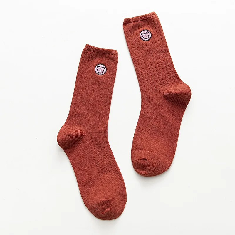 5 пар Женские повседневные носки вышивка хлопок смесь дышащий носок милый узор JS24