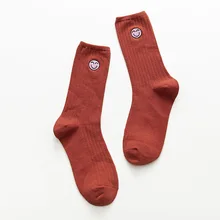 5 пар Женские повседневные носки вышивка хлопок смесь дышащий носок милый узор JS24