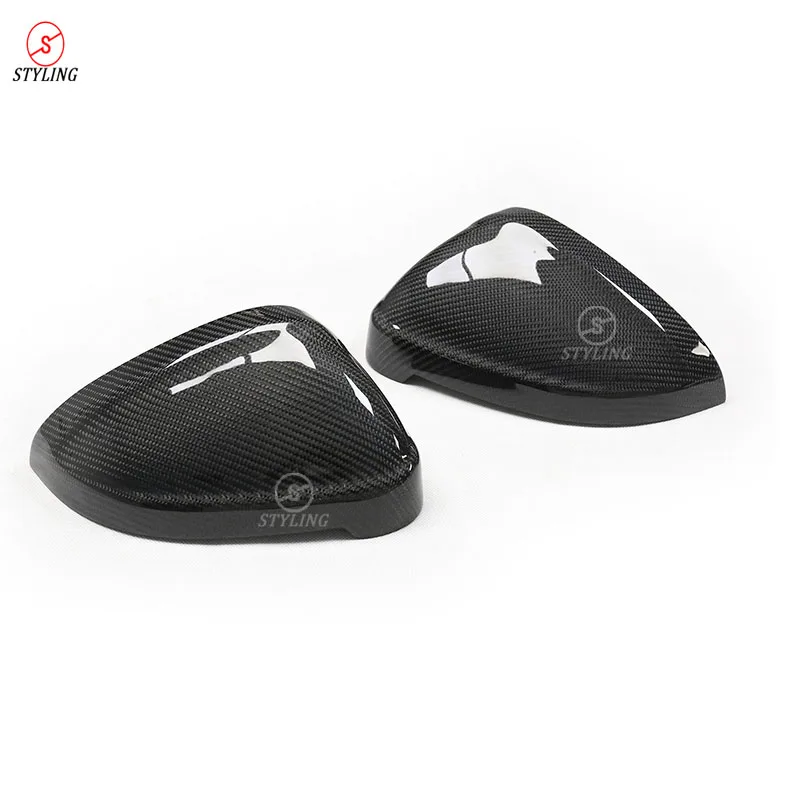 A5 Dry Carbon Fiber Mirror Cover For Audi S5 A4 B9 Rear View Mirror Cover caps Replacement & Add on style 2016 2017 2018 2019