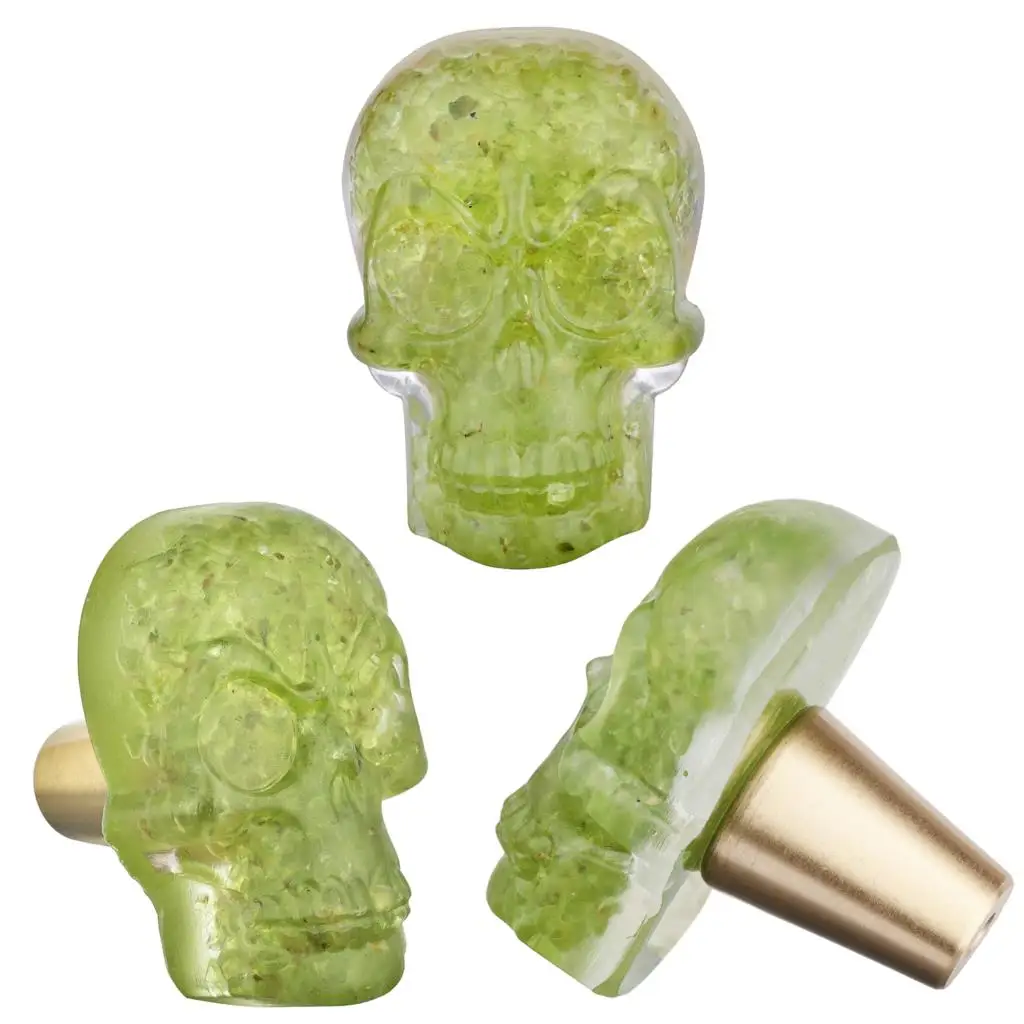 Gothic Skull Skeleton Drawer Cabinet Pulls Knobs Natural Crystal Stone Dresser Cupboard Door Brass Handle Hooks Furniture Decor oval round crystal stone slice drawer cabinet pulls knobs dresser cupboard door brass handle wall hanging hooks furniture decor