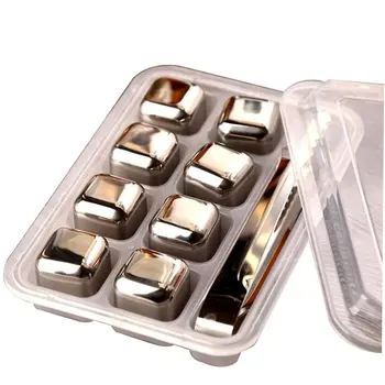 

1Pcs/Lot Cube Whiskey Stones 27mm 304 Stainless Steel With Clip Rock Wine Taste Beer Ice Stone Bar