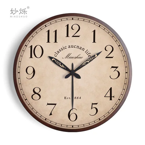 Large Wood Wall Clock Color:Style 1;Sheet Size:16 inch