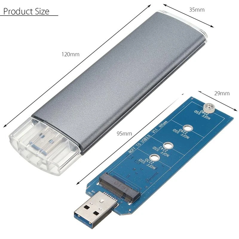 Чехол-адаптер MOOL M.2 Ngff Ssd Sata для Usb 3,0, внешний корпус, чехол для хранения