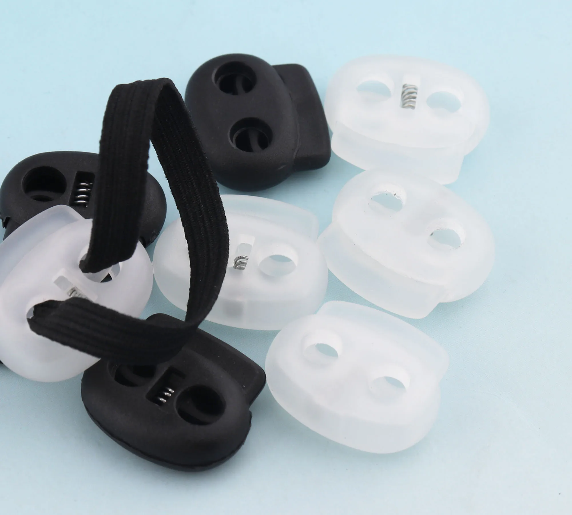 로프 코드 스토퍼 슈트 3-8mm 검정색 코드 잠금 코드 토글 코드 엔드 스토퍼 라운드 코드 토글 잠금, 5mm 50 개 