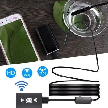

WIFI Endoscope Hard Line Soft Cable HD 8LED 1600x1200P Micro USB Borescope Flexible Inspection Camera