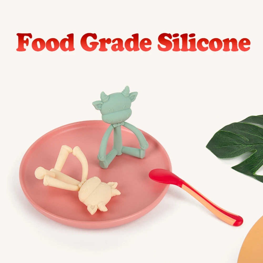 Cow pattern Non-toxic Baby molars 100% Safety Newborn Baby Gifts Food Grade Silicone Baby Teether For Newborns D35