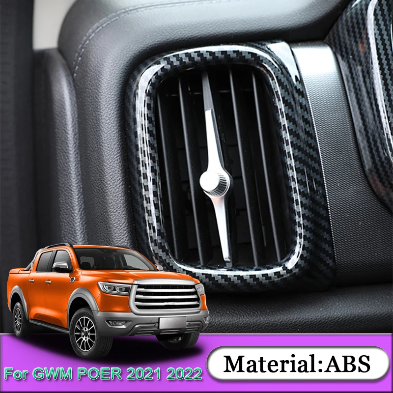 

For Great Wall Cannon GWM Poer Ute 2021 2022 Car Air Conditional Outlet Sequins Internal Stickers Cover Automobiles Accessories