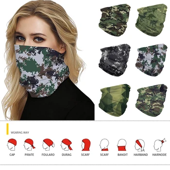 

Camouflage Printing Neck Gaiter Headscarf Multipurpose Wristband Outdoor Magic Hood Fishing For Against Sunburn New