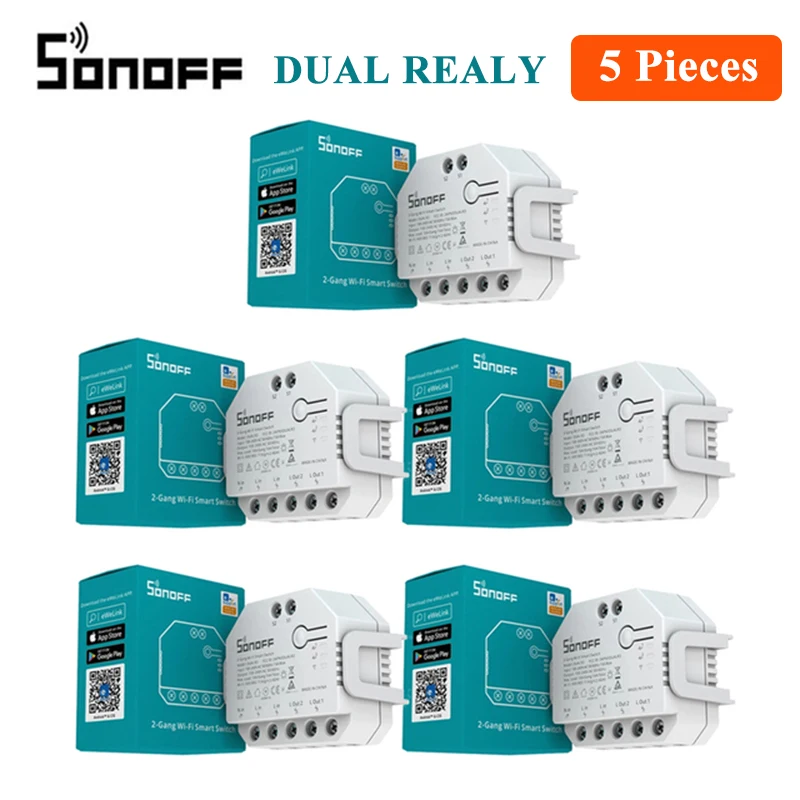SONOFF DualR3 DIY Wifi Smart Switch 2 Gang DUAL R3 Module Power Metering eWeLink APP Remote Control Alexa Google Home Siri Voice 