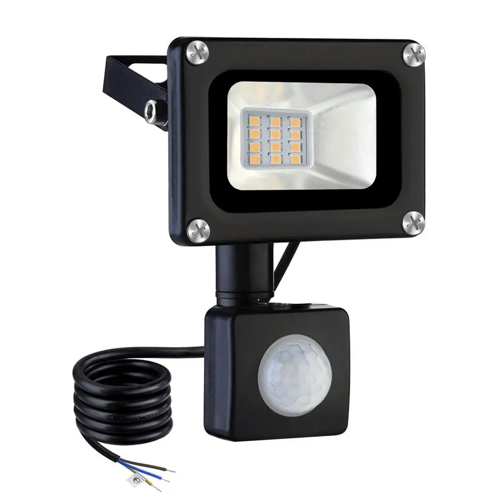 

10W LED Flood Light PIR Sensor Led Light Outdoor Foco Exterior Reflector 800LM Lighting for Gardens Courtyards Decks Lights