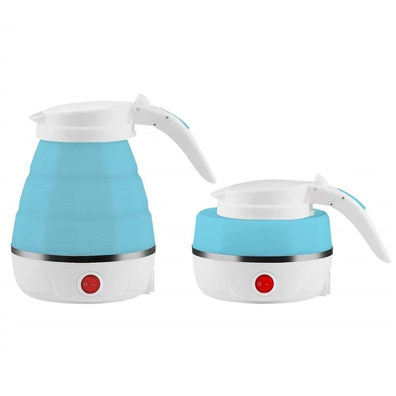 Дорожный складной электрический чайник-быстрое кипячение воды-пищевой силикон-маленький, складной, портативный-защита от закипания