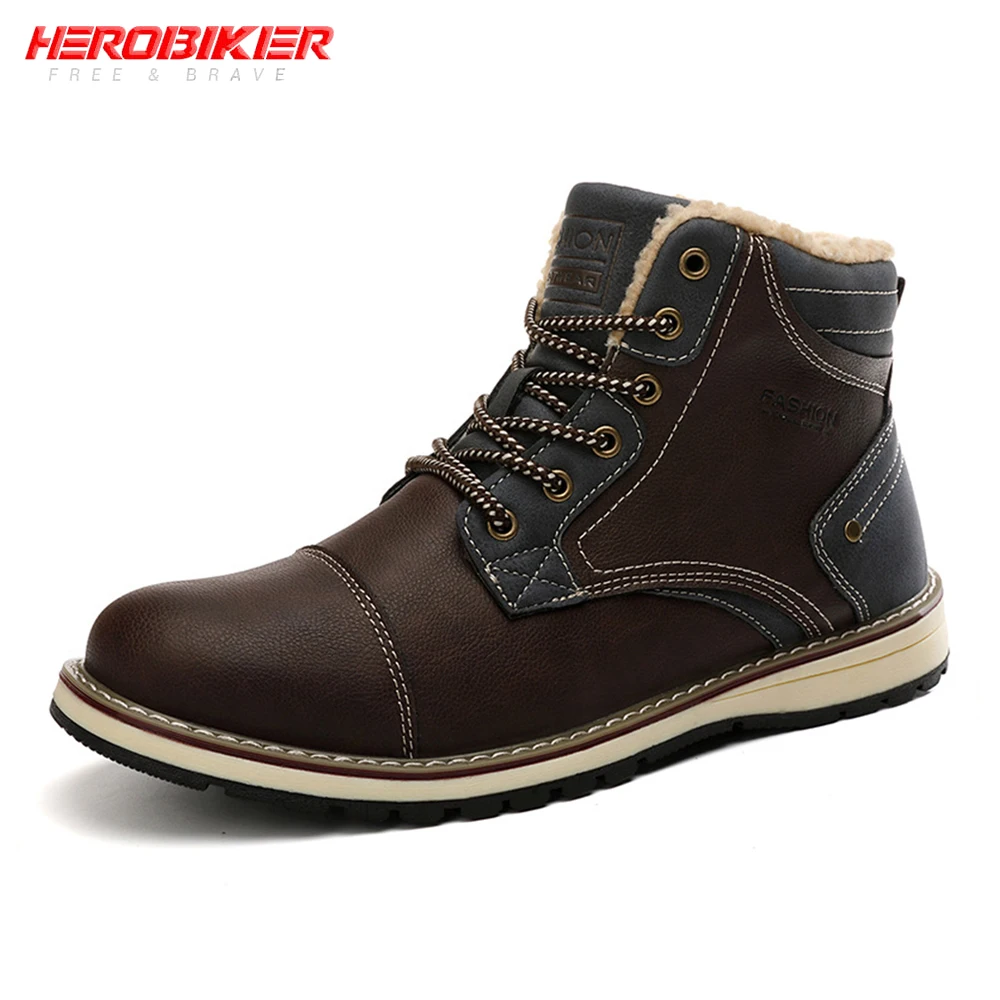 HEROBIKER/мотоботы Теплая флисовая подкладка Сезон осень зима Ботинки Martin Мужские
