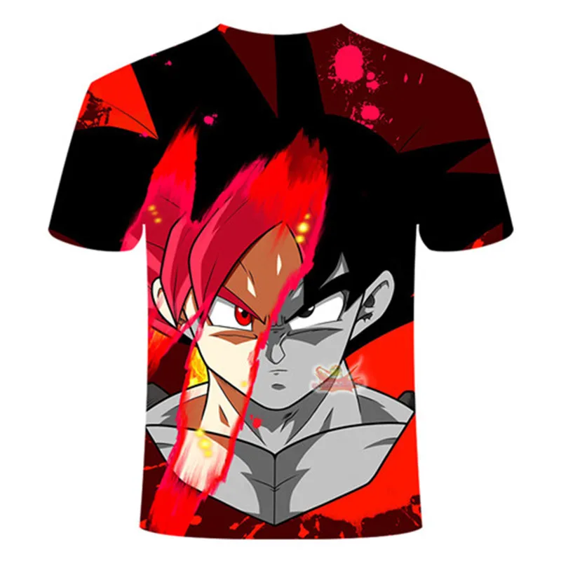 Новинка, футболка с 3D принтом Dragon Ball Z Goku, футболка с коротким рукавом и круглым вырезом, летняя футболка Saiyan Vegeta harajuku, брендовая одежда, футболка, Азиатский Размер 6XL