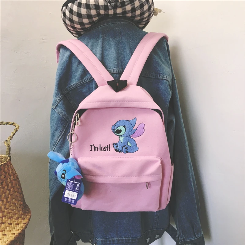 Lilo Ститч рюкзак женская Холщовая Сумка на плечо для девочек-подростков Детский многофункциональный маленький рюкзак женский Дамский школьный рюкзак