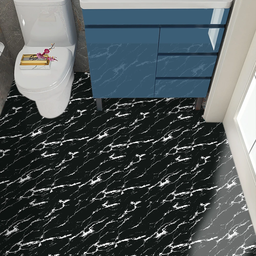 10152030cmSimulationBlackMarbleTileStickerKitchenBathroom