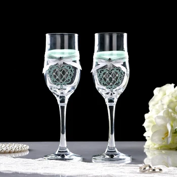 

A set of wedding glasses "Openwork", handmade, moray eel light-white, 6x6x20.5 cm, 2 pcs. 4922815