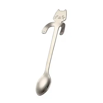 

Creative Stainless Steel Cat Spoon Cartoon Stirring Spoon Hanging Coffee Spoon Mug Hanging Cup Spoon Cute