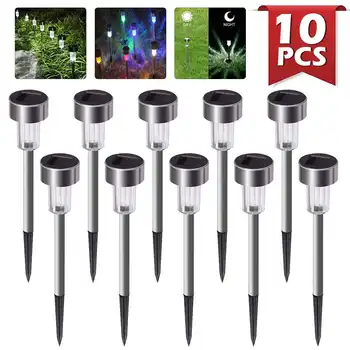

10 Pack Solar Garden Lights Outdoor Solar Powered Pathway Lights Outdoor Landscape Spot Lights LED for Villa Garden Park Balcony