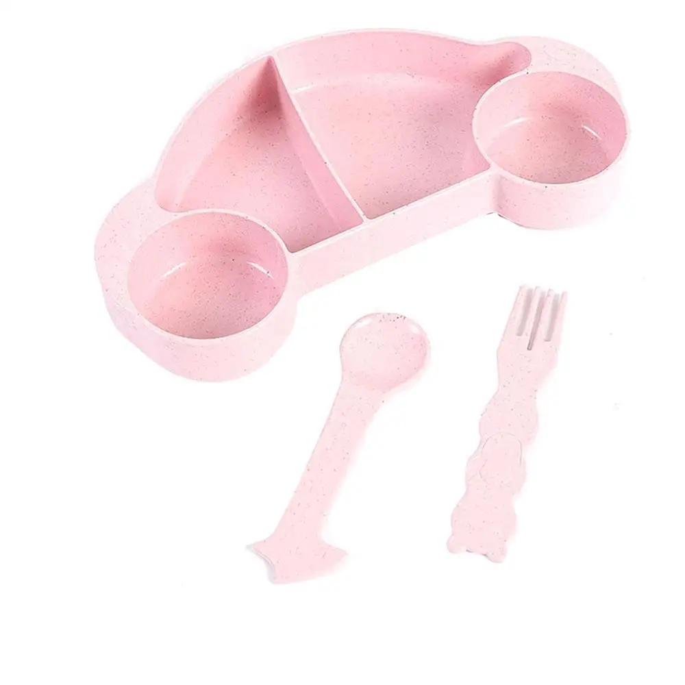 Type B Pink Модный из пшеничной соломы детская посуда для детей детская посуда набор посуды миска для кормления детская посуда столовая посуда - Цвет: Type B Pink