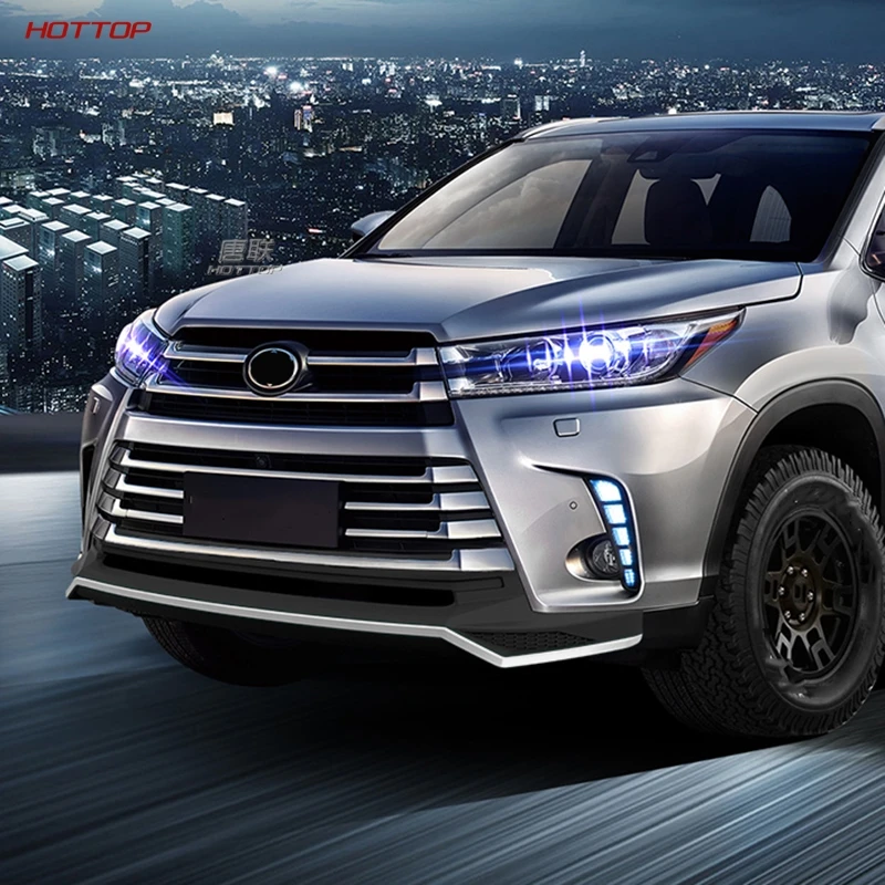 HPU эластичный материал серебряный передний бампер Накладка для Toyota Highlander