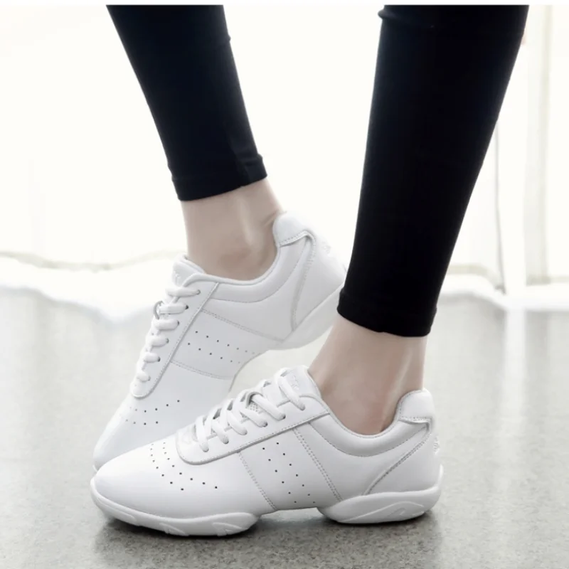 

Sneakers Womens Shoes White Sports Leisure Summer New Super Leather Face Dance Soft Soles Flat Heel Sneaker