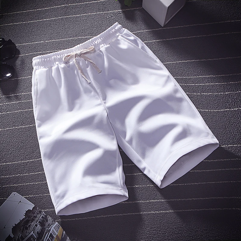 Delgada de verano de seda de hielo cinco minutos pantalones hombres desgaste suelta deportes casual pantalones cortos Pijama Pantalones de playa casa pantalones grandes
