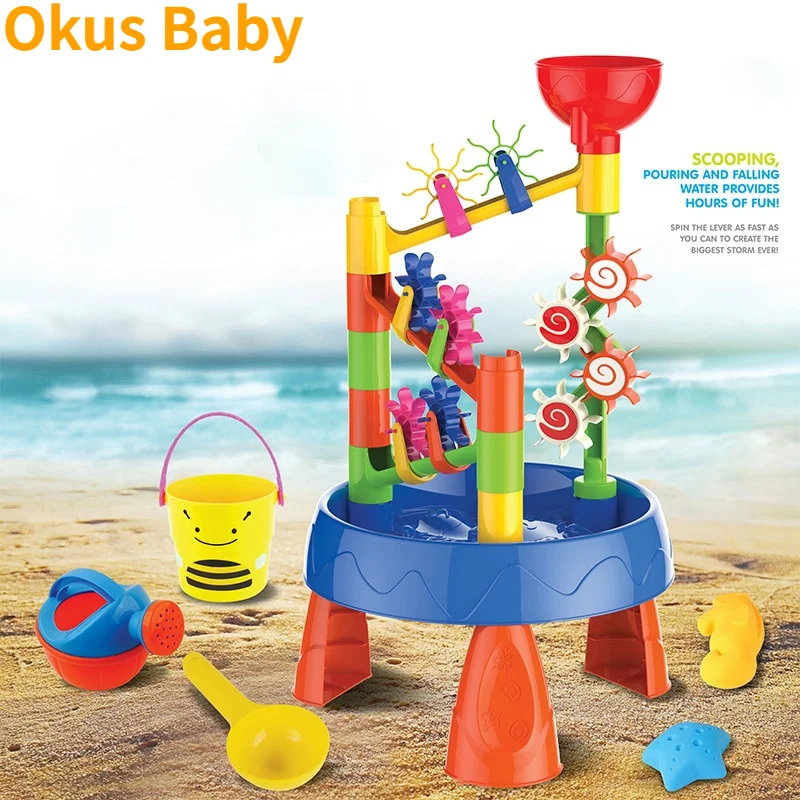 Funnel Toy Fun Funnel Beach Table Toy Water Wheel Table Toys Beach Play Portable Educational Sand Kit Kids Gift