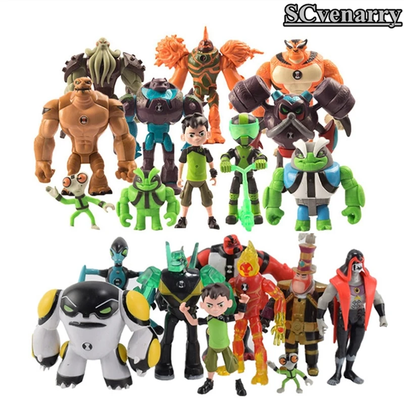 Ben 10 9 шт./компл. ПВХ Действие Tennyson серый материя Heatblast Humongousaur Rath Vilgax действия