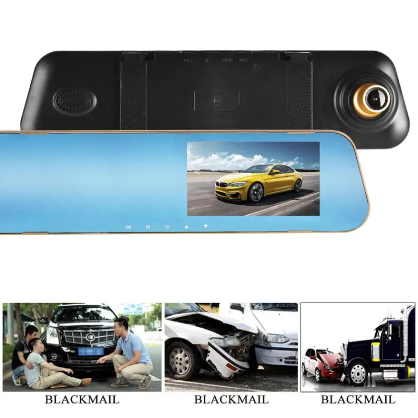 4,3 дюймов, 1080 P, HD видеорегистратор, видеорегистратор, зеркало заднего вида для автомобиля, авто видеорегистратор, камера, монитор, ночное видение