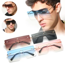 Sunglasses Outdoor Sun Protection Rimless Sunglasses Rectangular Lenes for Men and Women,for Fishing  Camping Hiking,Driving