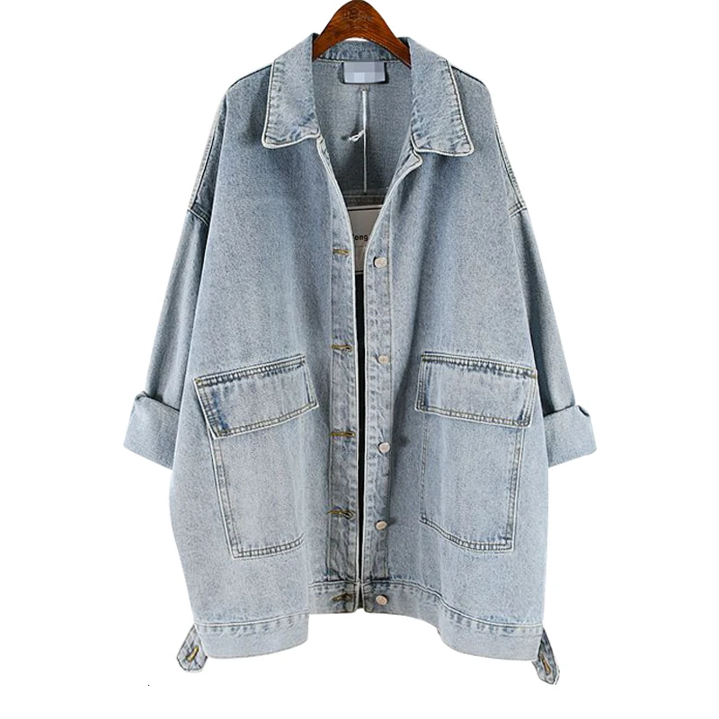 Джинсовая куртка для женщин, новинка, осенняя дикая Повседневная модная женская куртка, сплошной цвет, корейский стиль, женская одежда B659