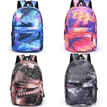 

Large Capacity Canvas Printing School Backpack Stars Universe Space Girls School Bags For Teenagers Student School Bags