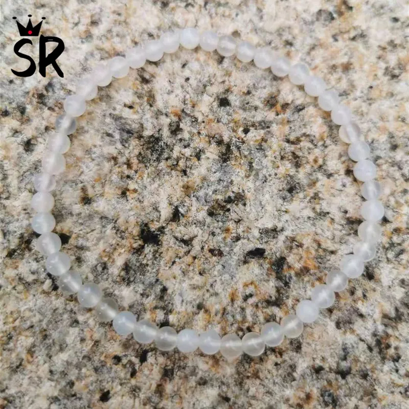 

SR High Quality Natural Stone White Agates Bracelet Yoga Spirit Energy Bracelet For Women Man Birthday Gift