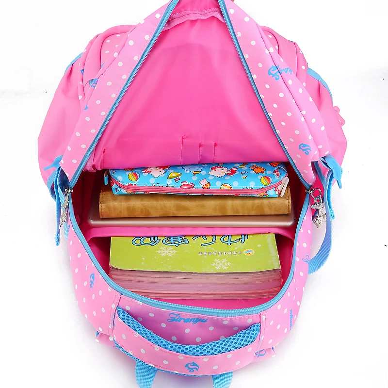 

Cute Wave Point Printing School Bags Backpack 6-12 years Fashion Kids Lovely Backpacks For Children Girls School Student