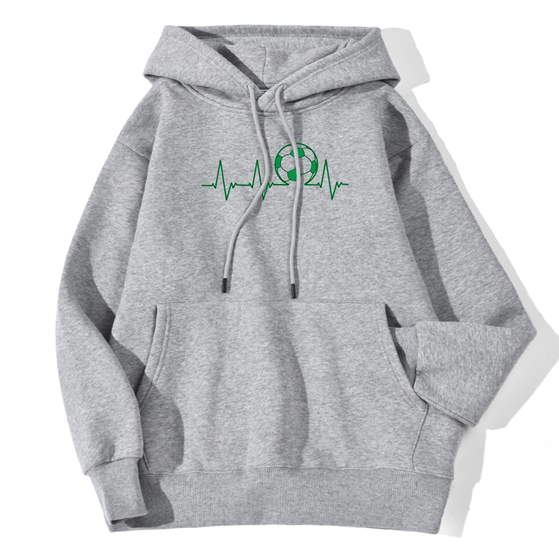 

Graphic Football Heartbeat Funny Print Hoodies Women 2020 Autumn Winter New High Quality Fleece Warm Long Sleeve Loose Pullover