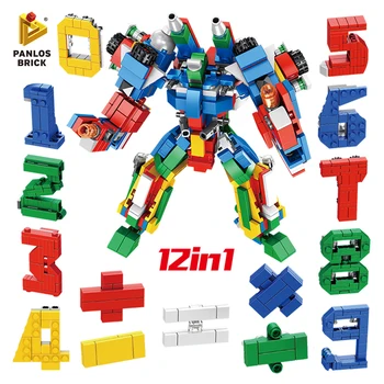 

Building Blocks Digital Robot 12in1 Stacking Toy Tank Warship Aircraft Fun Building Bricks Colorful Car Gift For Kids Children