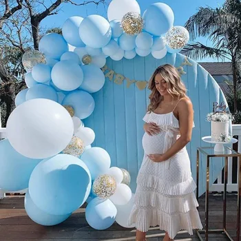

54pcs DIY Baby Baptism Decorations Balloons Arch Kit White Blue Gold Balloon Kit for Birthday Wedding Baby Shower Party Supplies