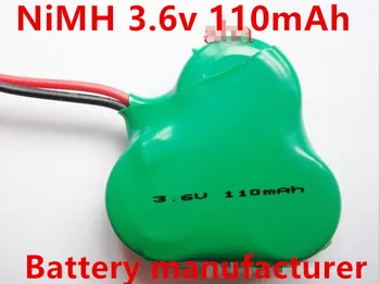 

500pcs/lot Customized 2.4v 110H ni-mh110mAh rechargeable battery button cell with pin wires for meter instrument factory