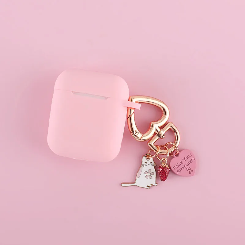 Милый розовый Силиконовый чехол в Корейском стиле для Apple Airpods аксессуары Bluetooth