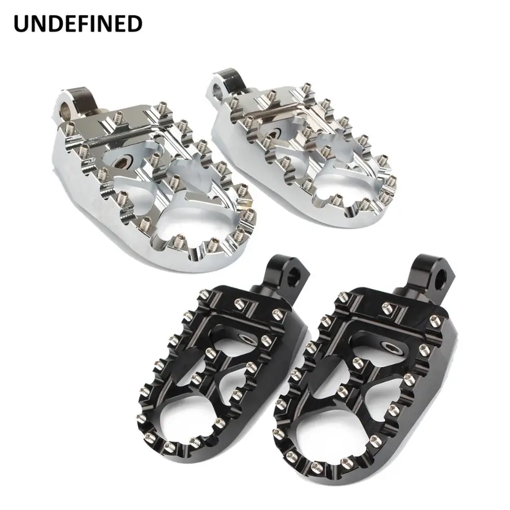 MX Foot Pegs Motorcycle Wide Fat Footpegs Bobber 360 Roating Footrests For Harley Dyna Fatboy Sportster Iron 883 Street Bob