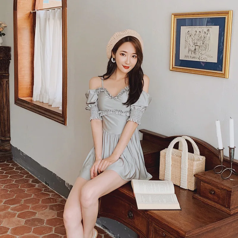 Swimwear Women One Piece Large Size Swimsuit 2019 Swim Wear Woman Korea Push Up Thin Two Hot Bathing Suit Solid Spandex Sierra