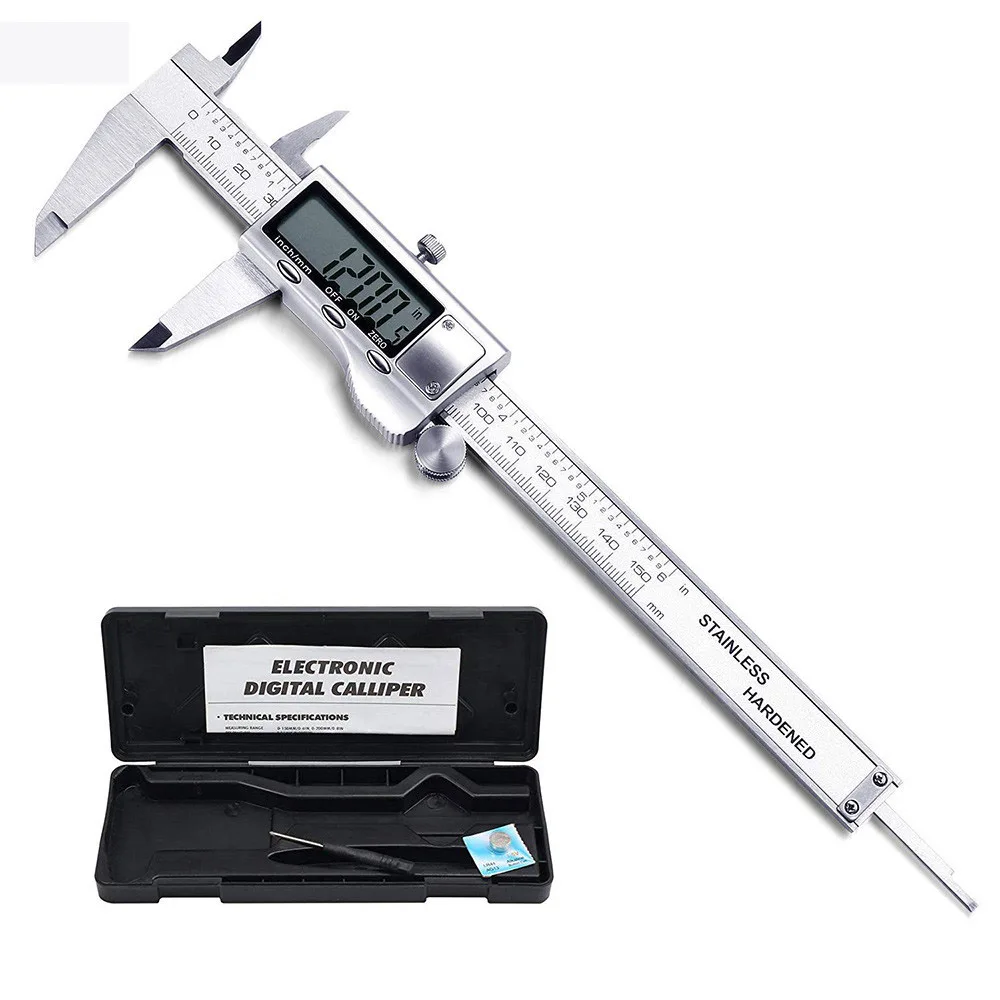 Digital Caliper 0 100/150/200/300mm Measuring Tool Stainless Steel Inch