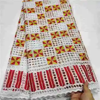 

African hot selling Swiss Voile Lace In Switzerland High Quality Dry Lace Fabric Punch Holes Cotton Lace For Party 5yards