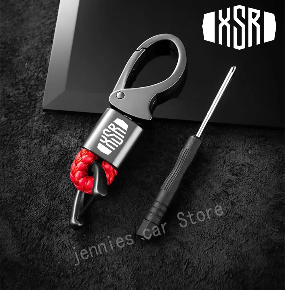 Custom logo hanging waist with metal leather cord keychain for Yamaha XSR 155 300 700 900 400 650 motorcycle Accessories