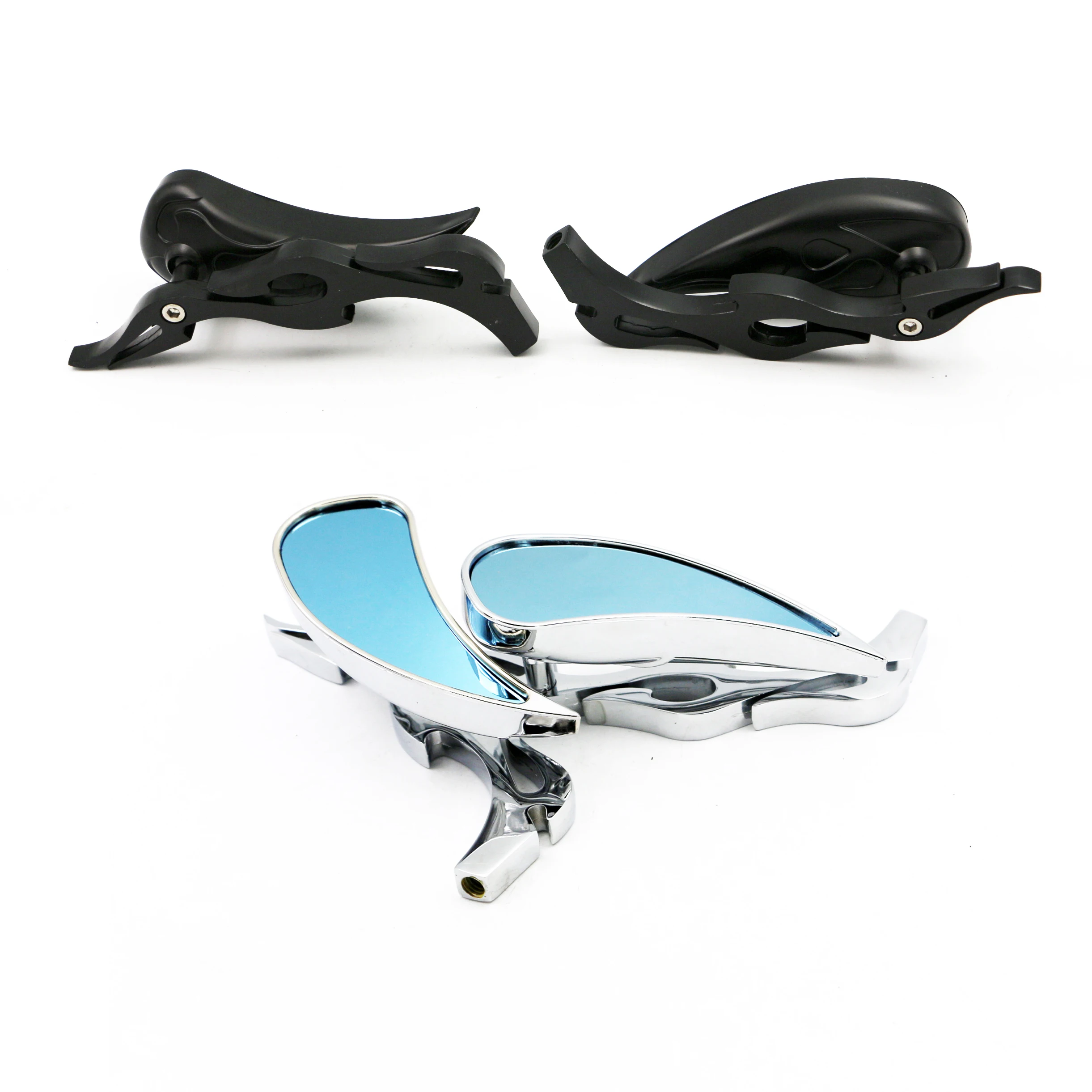 Хромированные черные moto rbike зеркала заднего вида unviersal 8 мм 10 мм moto mirror Ghost head skull deckle moto rcycle зеркало заднего вида