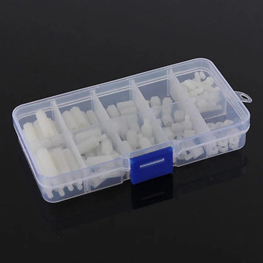 

M3 Nylon Hex Spacers Screw Nut Assortment Kit Stand-off Plastic DIY Accessories