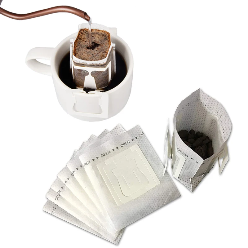 100Pcs/Lot Coffee Filter Paper Bags Disposable Drip Coffee Bag Hanging