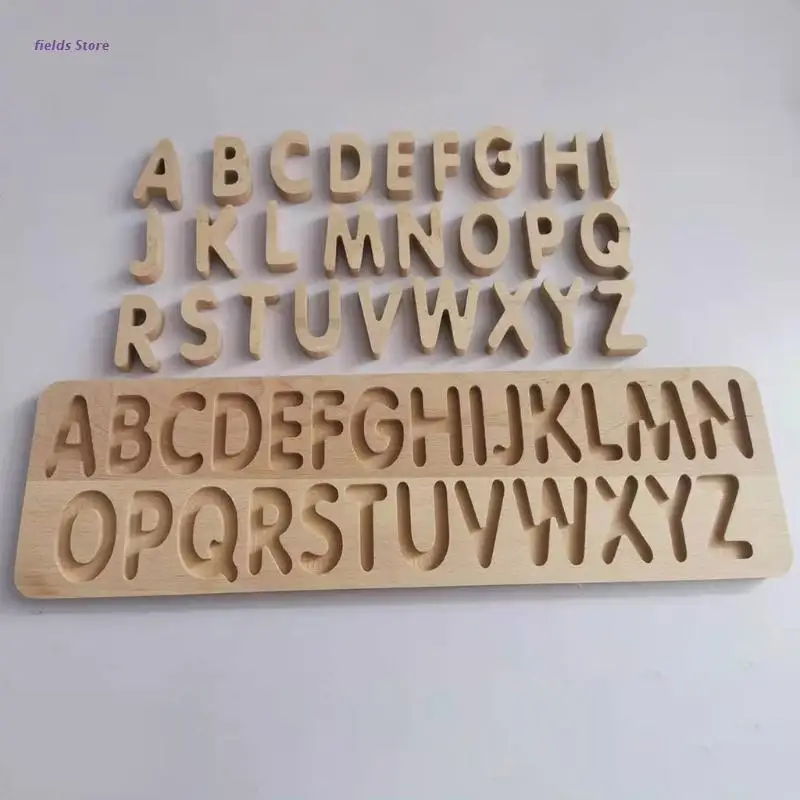Natural Wooden Alphabet Puzzle Letters ABC Board Toddlers Kids Early Educational Toys Matching Letter Family Game Toy | Игрушки и хобби