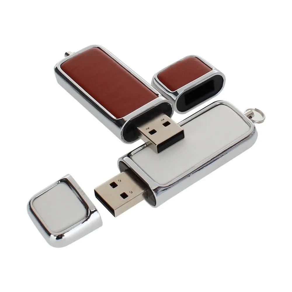 Водонепроницаемый usb 2,0 металлический кожаный usb флеш-накопитель 4 ГБ 8 ГБ кольцо для ключей 16 ГБ 32 ГБ 64 ГБ подарочная ручка-накопитель 128 ГБ Флешка бесплатный логотип на заказ